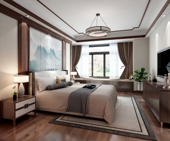 New Chinese Style Bedroom-ID:370330109