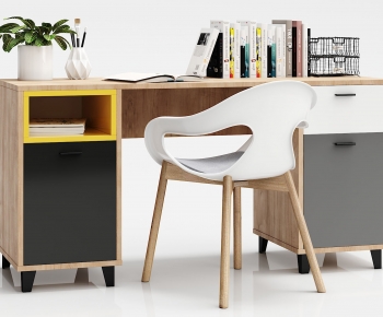 Nordic Style Computer Desk And Chair-ID:922040948
