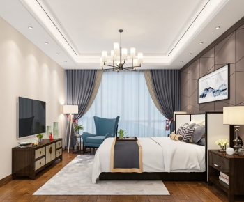 New Chinese Style Bedroom-ID:524827963