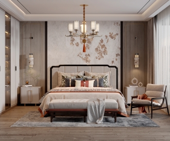 New Chinese Style Bedroom-ID:499639031