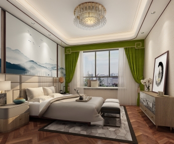 New Chinese Style Bedroom-ID:201489988