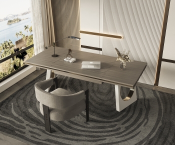 Modern Computer Desk And Chair-ID:298862938