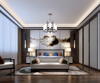 New Chinese Style Bedroom-ID:517944109