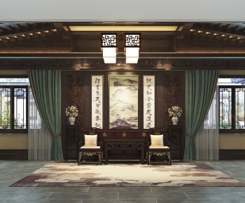 Chinese Style Office Living Room-ID:212577105