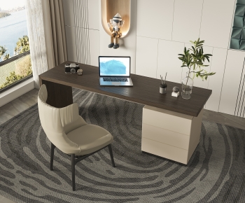 Modern Computer Desk And Chair-ID:648936039