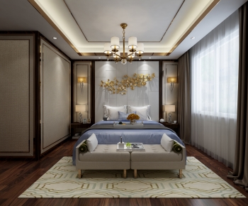 New Chinese Style Bedroom-ID:398484951