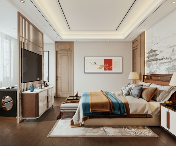 New Chinese Style Bedroom-ID:619060994