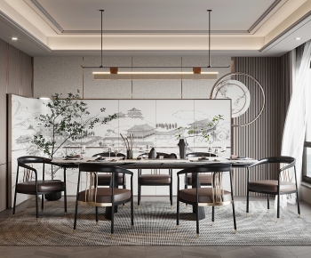 New Chinese Style Dining Room-ID:966350082