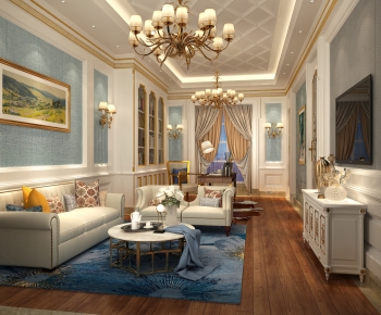 European Style New Classical Style A Living Room-ID:893846044