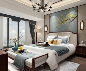 New Chinese Style Bedroom-ID:678859953