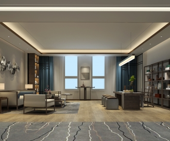 New Chinese Style Office Living Room-ID:234694966