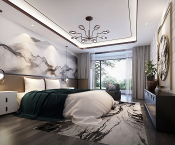 New Chinese Style Bedroom-ID:384582043