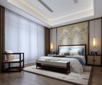 New Chinese Style Bedroom-ID:672703039