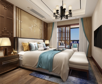 New Chinese Style Bedroom-ID:953589928