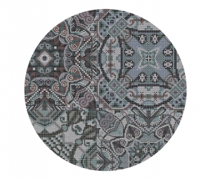 灰色抽象花纹图案圆形地毯-ID:5338218