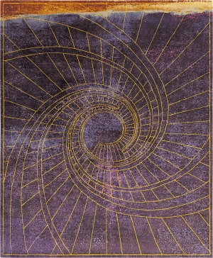 高级深紫咖色抽象图案地毯-ID:5338543