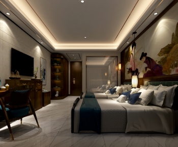 New Chinese Style Bedroom-ID:729310997