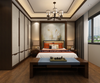 New Chinese Style Bedroom-ID:202575924