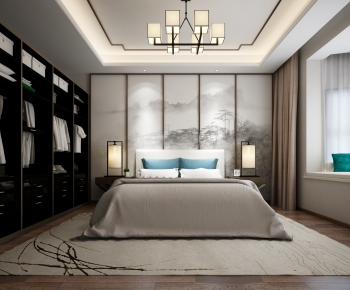 New Chinese Style Bedroom-ID:674449921