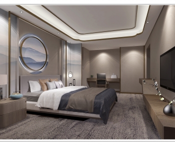 New Chinese Style Bedroom-ID:746434931