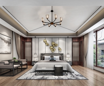 New Chinese Style Bedroom-ID:357184895