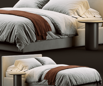 Modern Double Bed-ID:715344918