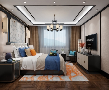 New Chinese Style Bedroom-ID:688519956