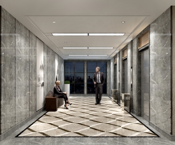 Modern Office Elevator Hall-ID:480447057