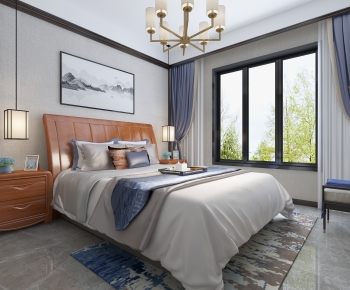 New Chinese Style Bedroom-ID:191514026