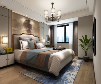 New Chinese Style Bedroom-ID:764529741