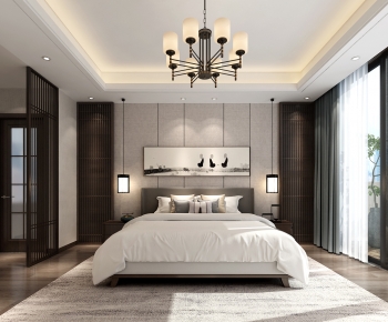 New Chinese Style Bedroom-ID:651701938