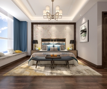 New Chinese Style Bedroom-ID:618026026