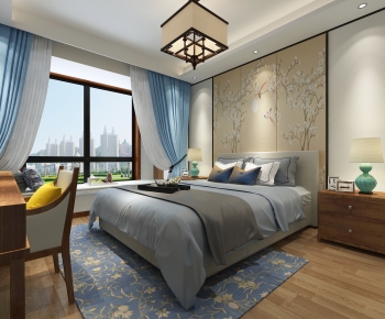 New Chinese Style Bedroom-ID:860034943