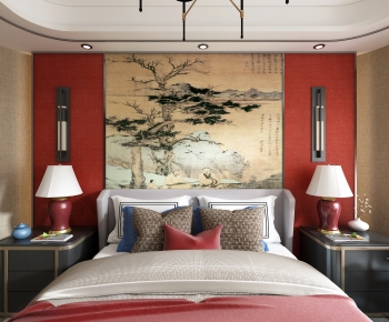 New Chinese Style Bedroom-ID:456106903