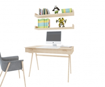 Modern Computer Desk And Chair-ID:122606042