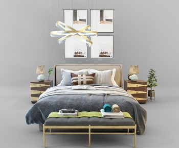 Modern Double Bed-ID:670820953