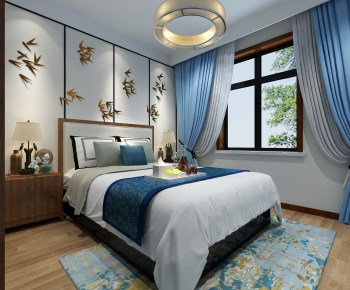 New Chinese Style Bedroom-ID:255060269