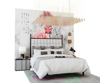 Chinese Style Double Bed-ID:501235969