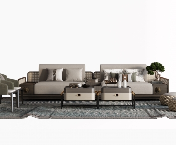 New Chinese Style Sofa Combination-ID:789776095