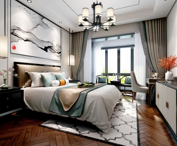 New Chinese Style Bedroom-ID:623704912