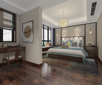 New Chinese Style Bedroom-ID:411660917