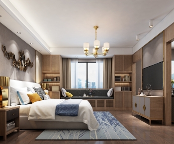 New Chinese Style Bedroom-ID:440489055