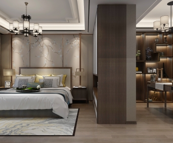 New Chinese Style Bedroom-ID:443586115