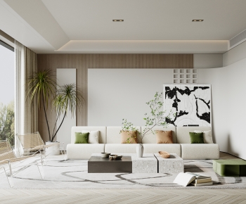 Modern Wabi-sabi Style A Living Room-ID:954299938