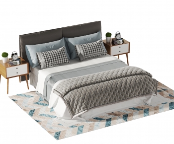 Nordic Style Double Bed-ID:918796068