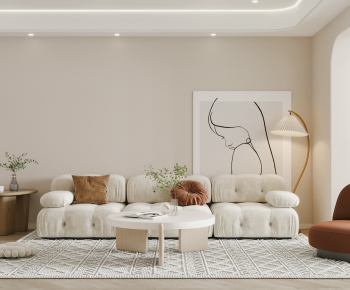 Modern Wabi-sabi Style A Living Room-ID:321178914