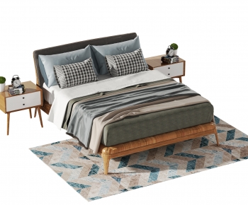 Nordic Style Double Bed-ID:503840927