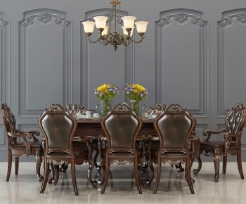 American Style Dining Table And Chairs-ID:402024032
