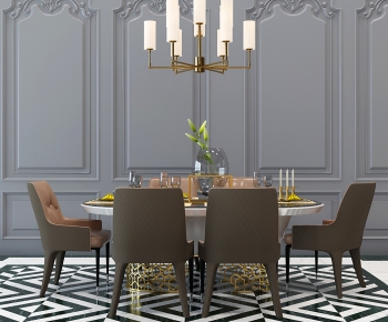 American Style Dining Table And Chairs-ID:539419897