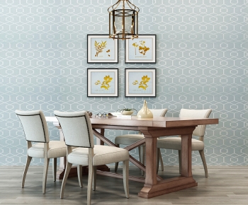 American Style Dining Table And Chairs-ID:677879109